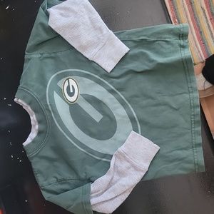 4t Green Bay Packer Long Sleeve AND Carters Pull over Sweater